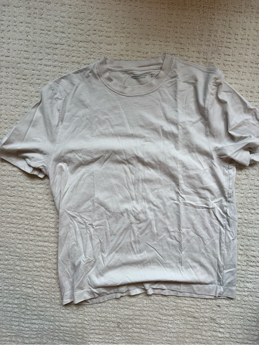 Abercrombie & Fitch Men's Short Sleeve Crew in Off-White